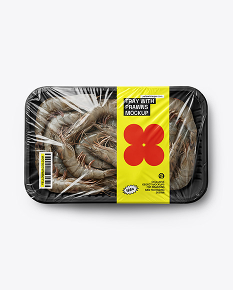 Tray With Prawns Mockup