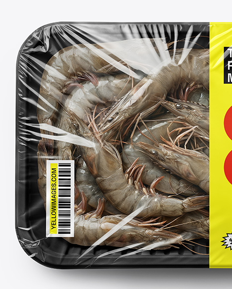 Tray With Prawns Mockup