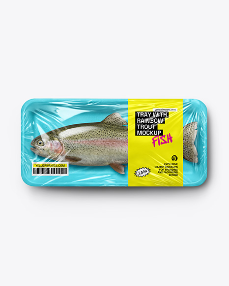 Tray With Rainbow Trout Mockup