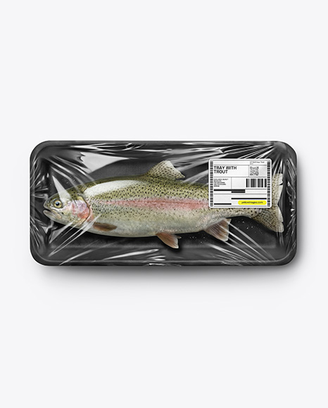 Tray With Rainbow Trout Mockup
