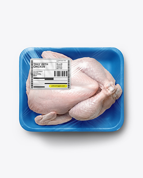 Tray With Raw Chicken Mockup