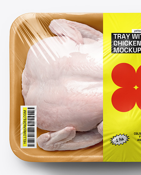 Tray With Raw Chicken Mockup