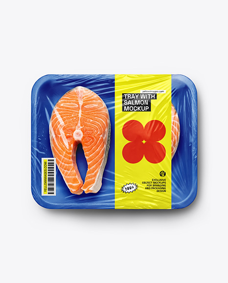 Tray With Salmon Steak Mockup