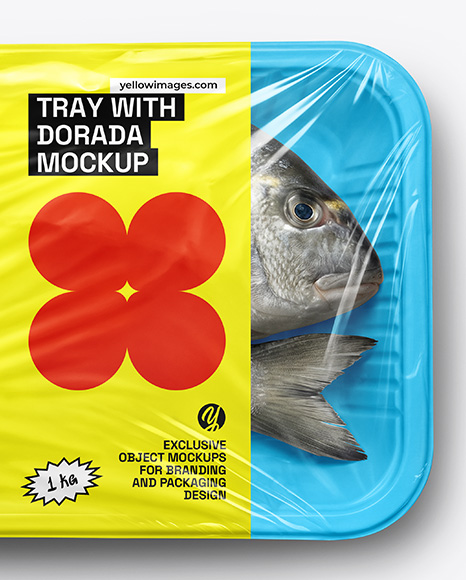 Tray With Two Dorada Fish Mockup