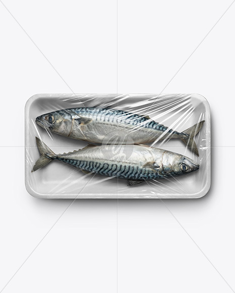 Tray With Two Mackerel Fish Mockup