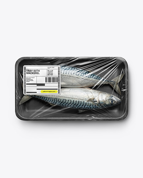 Tray With Two Mackerel Fish Mockup