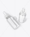 Two Clear Glass Dropper Bottles Mockup