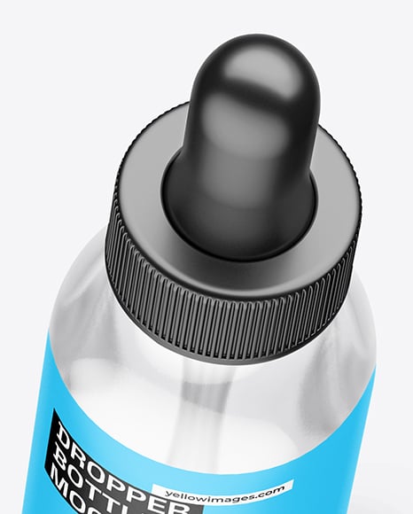 Two Clear Glass Dropper Bottles Mockup