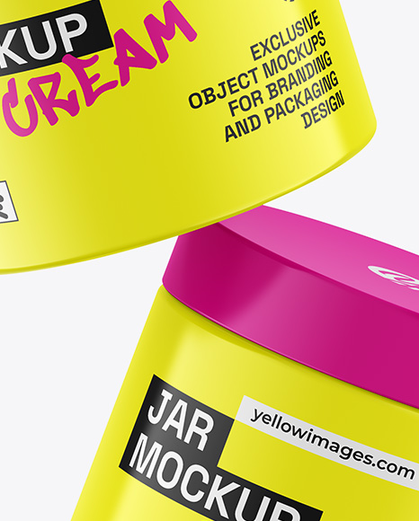 Two Glossy Jars Mockup