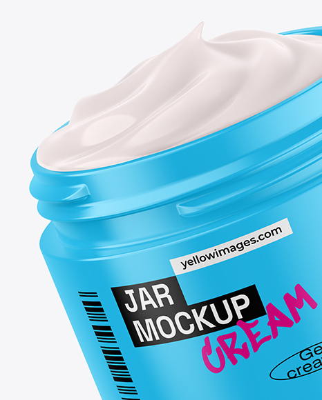 Two Glossy Jars W/ Cream Mockup