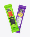 Two Glossy Stick Sachets Mockup