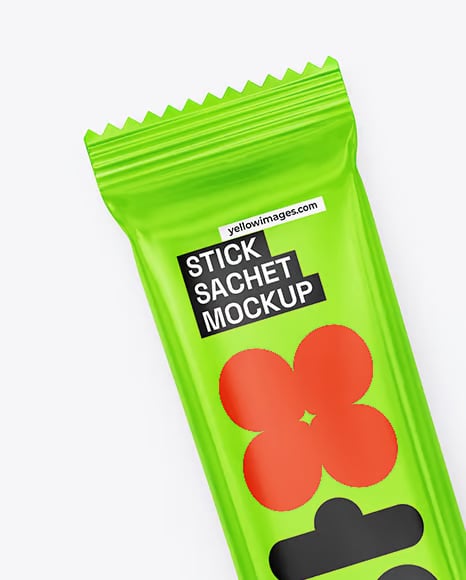 Two Glossy Stick Sachets Mockup