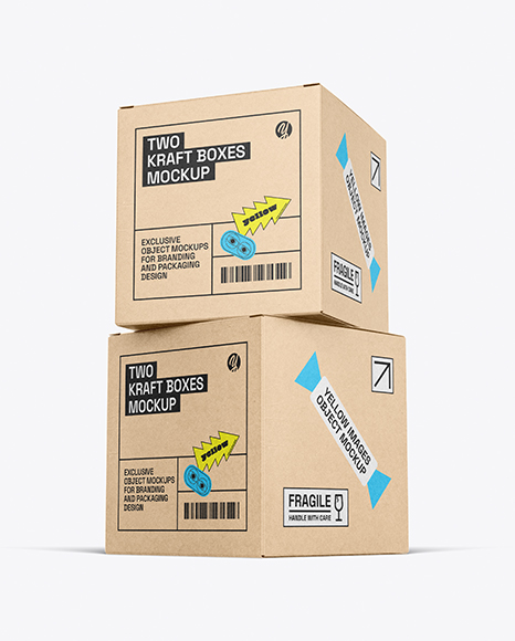 Two Kraft Boxes Mockup