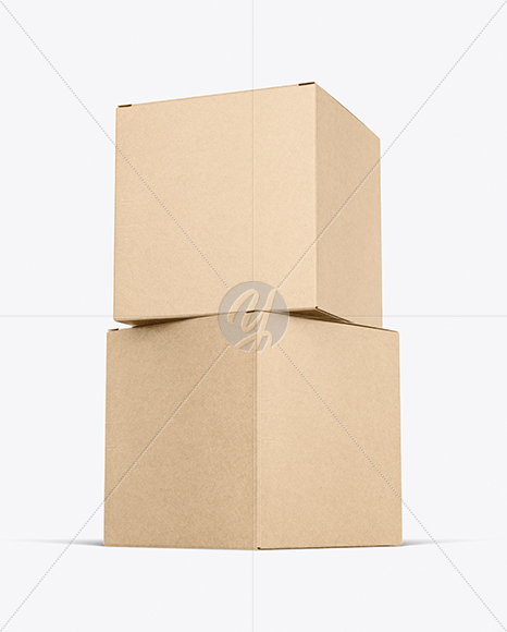 Two Kraft Boxes Mockup