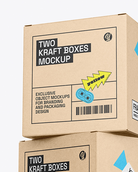 Two Kraft Boxes Mockup