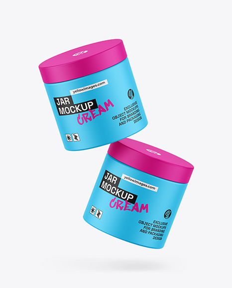 Two Matte Jars Mockup