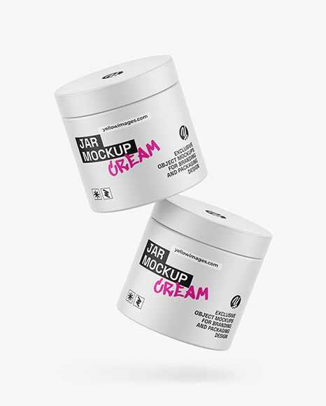 Two Matte Jars Mockup