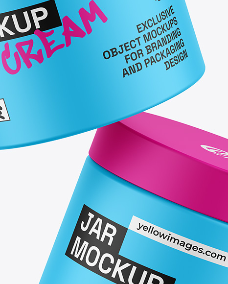 Two Matte Jars Mockup