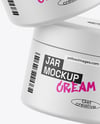 Two Matte Jars W/ Cream Mockup