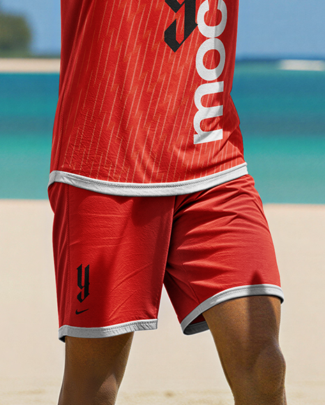 Two Men Wearing Beach Volleyball Uniform Mockup