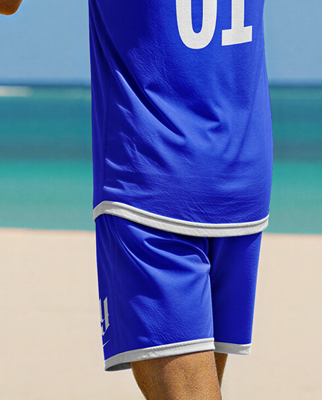 Two Men Wearing Beach Volleyball Uniform Mockup