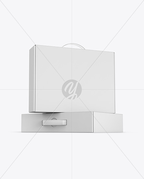 Two Paper Box With Handle Mockup