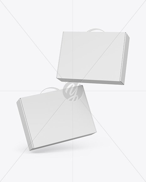 Two Paper Box With Handle Mockup