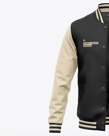 Varsity Jacket with Leather Sleeves