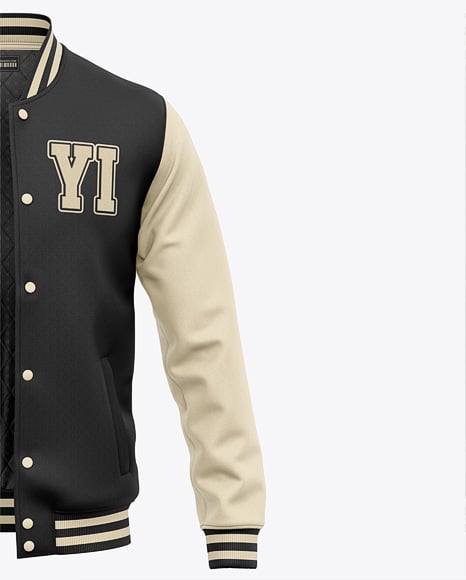Varsity Jacket with Leather Sleeves