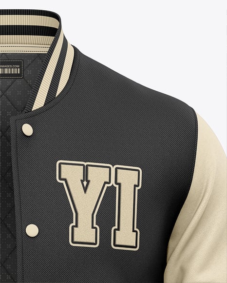 Varsity Jacket with Leather Sleeves