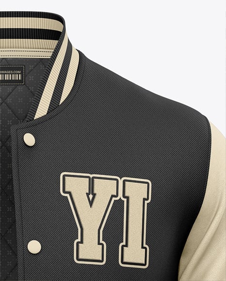 Varsity Jacket with Leather Sleeves