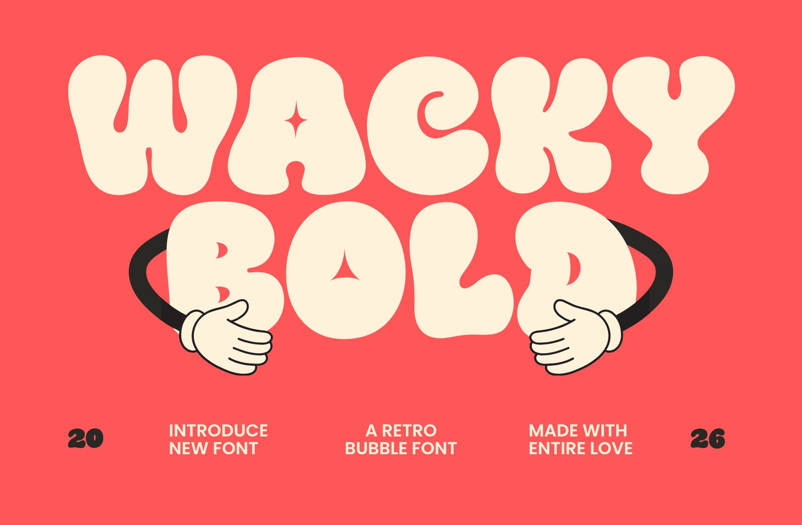 Wacky – Retro Bubble Display Font
