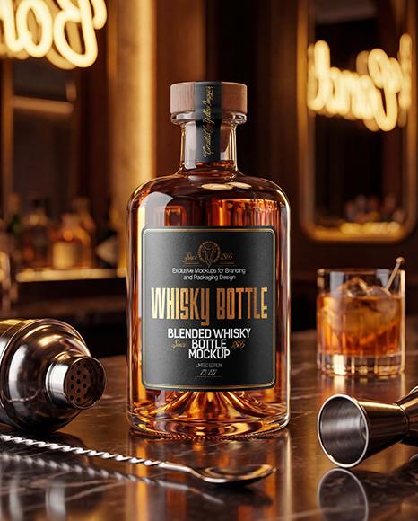 Whiskey Bottle Mockup
