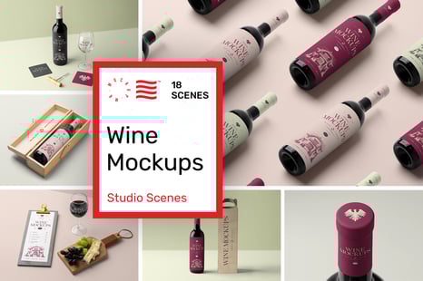 Wine Mockups - Studio Scenes - Product Mockups
