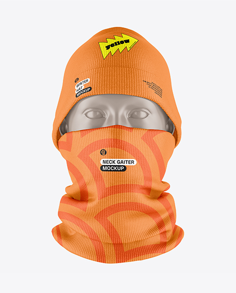 Winter Hat & Neck Gaiter Mockup - Front View