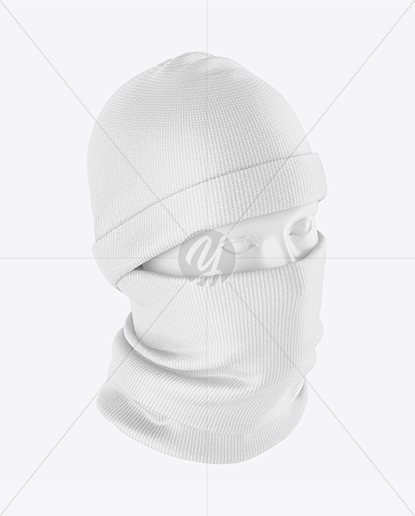Winter Hat & Neck Gaiter Mockup - Right Half Side View