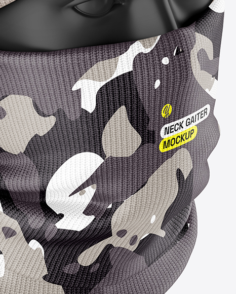 Winter Hat & Neck Gaiter Mockup - Right Half Side View