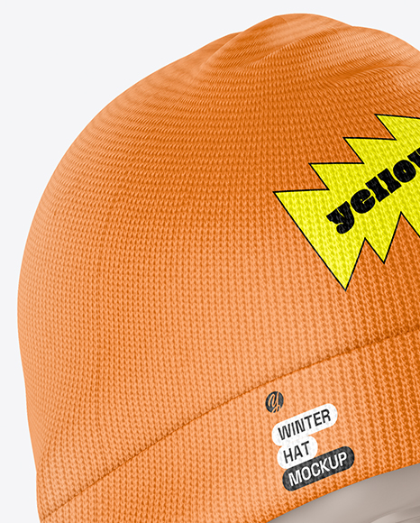 Winter Hat & Neck Gaiter Mockup - Right Half Side View