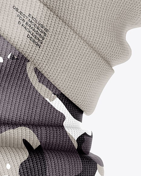 Winter Hat & Neck Gaiter Mockup - Side View