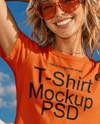 Woman in a Cropped T-Shirt Mockup