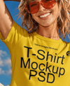 Woman in a Cropped T-Shirt Mockup