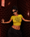 Young Woman Wearing Cropped Tee Mockup