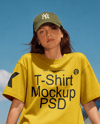 Woman in an Oversized T-Shirt and Cargo Pants Mockup