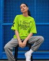 Woman in an Oversized T-Shirt and Sweatpants Mockup