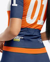 Woman Wearing Cycling Jersey and Bib Shorts Mockup