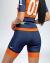 Woman Wearing Cycling Jersey and Bib Shorts Mockup