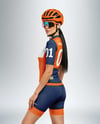 Woman Wearing Cycling Jersey and Bib Shorts Mockup