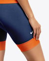 Woman Wearing Cycling Jersey and Bib Shorts Mockup