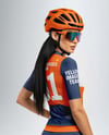 Woman Wearing Cycling Jersey and Bib Shorts Mockup