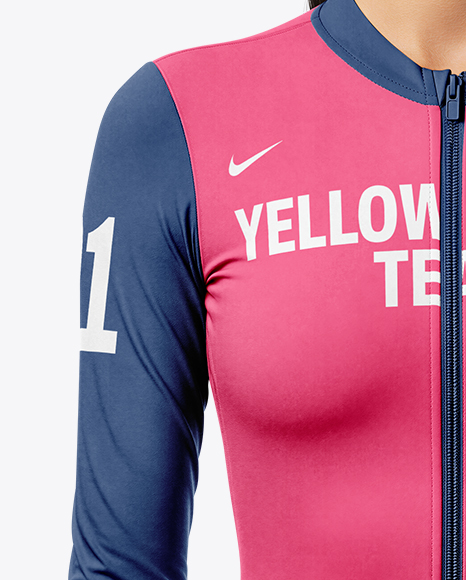 Woman Wearing Cycling Suit Mockup